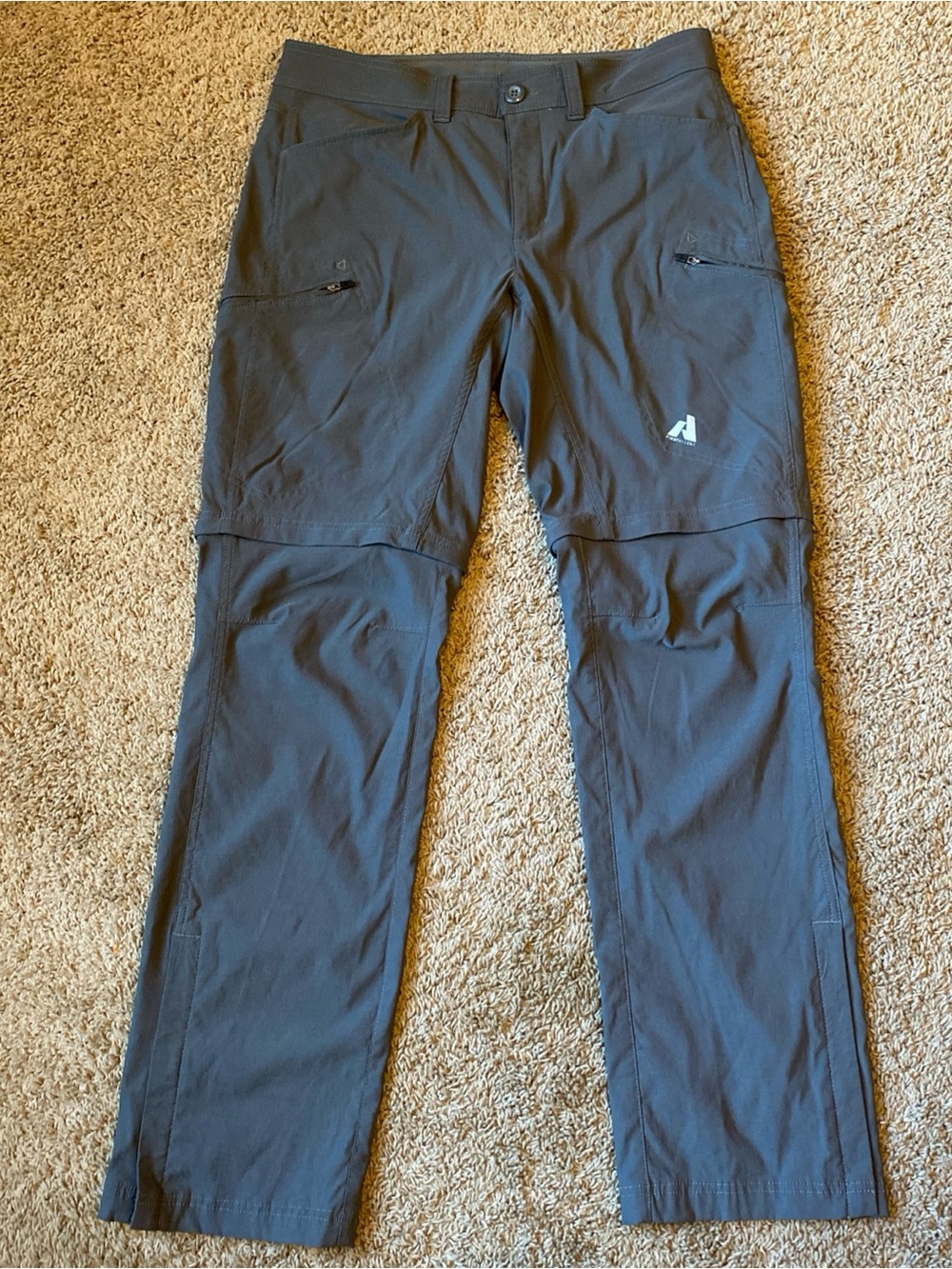 Eddie Bauer First Ascent Pants Mens 33x34 Gray Convertible Hiking Gorpcore Cargo